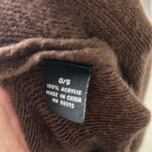 Chocolate Brown Fringed Ruana Wrap One size Fits most Poncho Knit - Picture 10 of 11